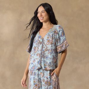 Blossom And Beauty Pajama Top - S, Ice